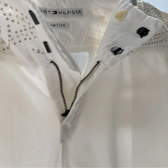 Tommy Hilfiger 14 white wide leg crops EC raised dotted design on wide waistband - Picture 5 of 8